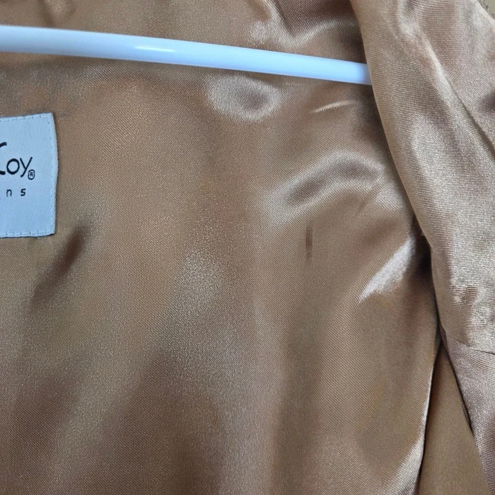 Pamela McCoy Tan Leather Jacket Perforated Studded Whipstitch Tan Medium PM-2016